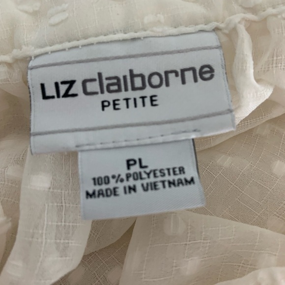 Liz Claiborne Petite Sheer Textured Blouse Womens L petites - Picture 6 of 9
